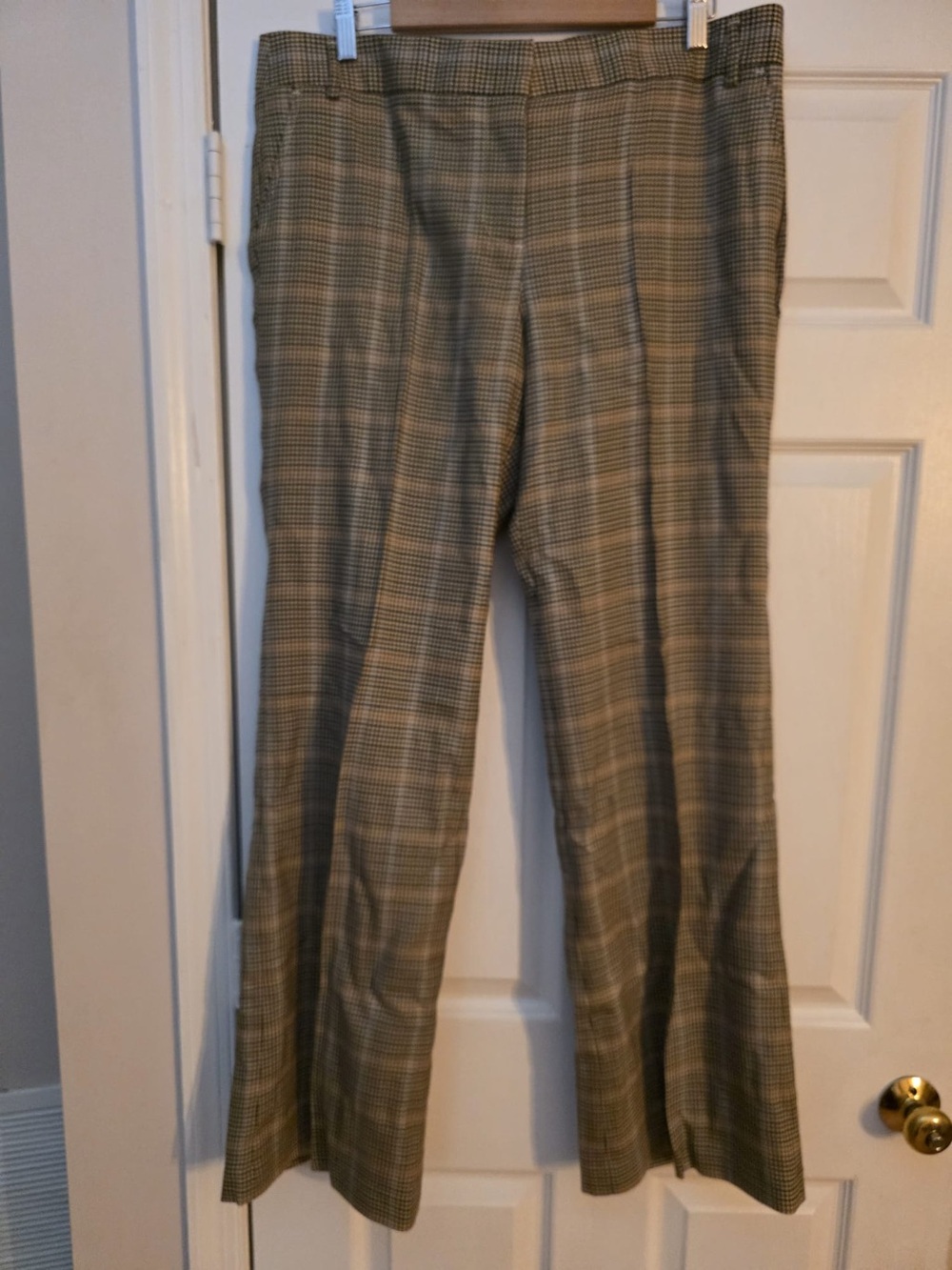 Vintage J Crew Women’s Wool Plaid Dress Pants in Olive and Tan. Sz 16. $79 NWT